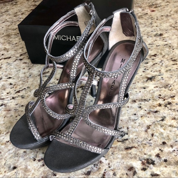 Michael Sparkle Glitter Stiletto Heels, Pweter 7.5 - Picture 2 of 8